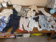 Mix Baby Clothes 0-3M Footed Sleeper Pajamas Mixed Lot Cotton