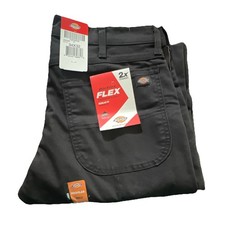 Dickies FLEX Mens Black Canvas Cargo Pants Re...