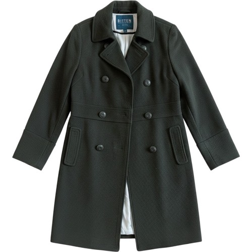 Bitten Sarah Jessica Parker Womens Wool Blend Double Breasted Pea Coat Green L