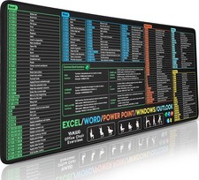 Excel/Word/PowerPoint/Windows Shortcut Keys Mouse Pad, Extended Large XL Chea...