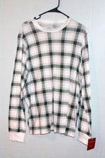 Men's Plaid Ribbed Holiday Pajama Set - Wondershop Cream L NEW We Combine Ship