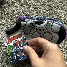Marvel Avengers Black Panther Kids Boys No Show Socks Shoe Size 7.5-3.5 5 Pairs