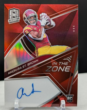 Amon-Ra St. Brown /25 AUTO On-Card ROOKIE 2021 Panini Spectrum USC Detroit LIons