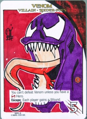 2015 Marvel 3D Legendary Playable Sketch of Venom by Erik Reeves NM/M or Better