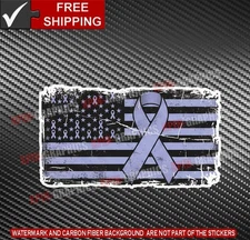 Stomach Cancer Awareness Fight Flag Vinyl Decal Sticker Ribbon B