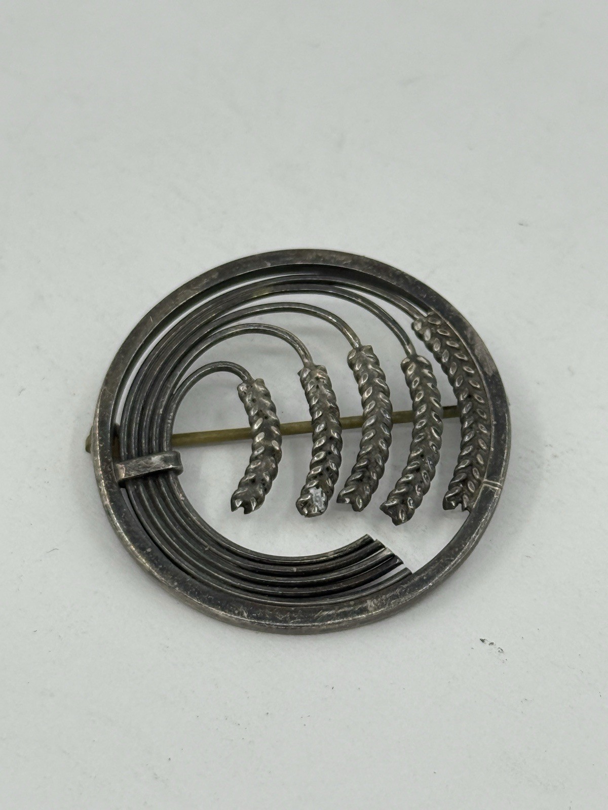 Georg Jensen Inc Sterling Silver Sheaf Of Wheat Pin Brooch 1.25” Sterling Silver
