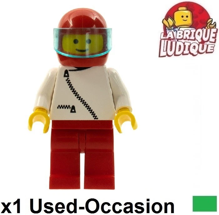 LEGO Figura Minifig City Piloto Avión Chaqueta Blanco Casco Rojo zip023 Usado - Imagen 1 de 1
