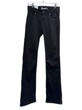 Wrangler Womens Mid Rise Denim Boot Cut Jeans Sz 5 x 36 Black Western Cowgirl