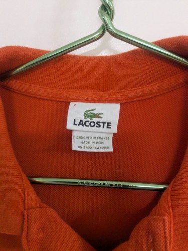 Lacoste Poloshirt Herren Größe 7 Burnt Orange, Devanlay, Kurzarm Alligator - Bild 3 von 6