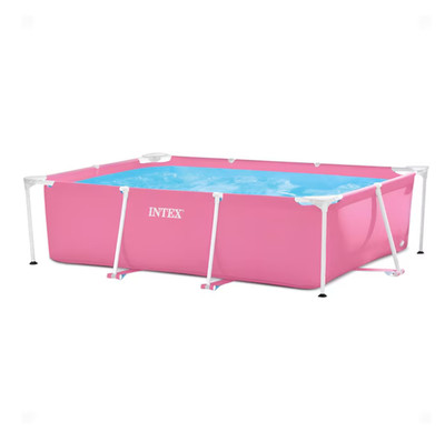 Intex 84 Inch x 23.62 Inch Outdoor Rectangular Frame Above Ground Swimming Pool