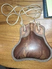 Leather Costrel Canteen With Jute Strap Colonial Revolutionary War Medieval