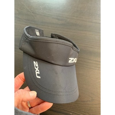 2XU Performance Run Visor Black Adjustable Athletic Training Hat OSFA Triathlon