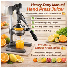 Commercial Manual Juicer Hand Press Juice Extractor Squeezer Orange Citrus