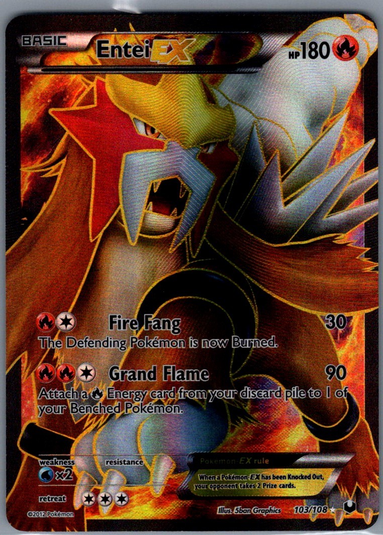 Entei EX (103 Full Art) Ultra Rare Holo Dark Explorers 103/108 NM