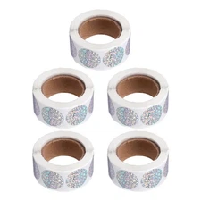 5 Rolls Holographic Sealing Labels Office Student Classroom Supplies