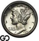 1920-D Mercury Dime RARE This Nice, Very Strong Bands, Solid Gem BU++ Key Date