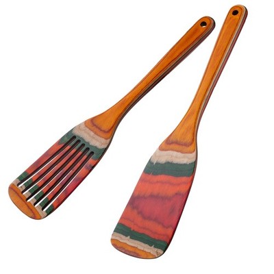 2pcs 13.25'' Wooden Spatula Set for Cooking Non Toxic Pakkawood Kitchen Utens...