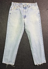 Vintage Levis Jeans Mens 36x30 Light Wash 550 Orange Tab Denim 90s USA Made