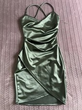 Brand New Unused Luxe Guaranteed Satin Bodycon Mini Dress (XXS Women)