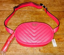 NWT Victoria’s Secret V-Quilt Vegan Leather Red Waist Purse/Fanny Pack MSRP $38