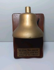 Vintage Solid Brass Captain Ship Bell "Thy Sea Is So Great And My Boat Is Small"