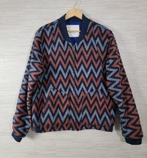Scotch Soda Men s Jacket XL Zig Zag Bomber Full Zip Blue Orange