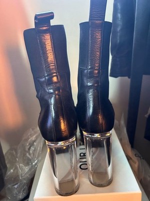 Rick Owens GRILLED PLATFORMS 40 Kiss Boots Leather Box & heel sole