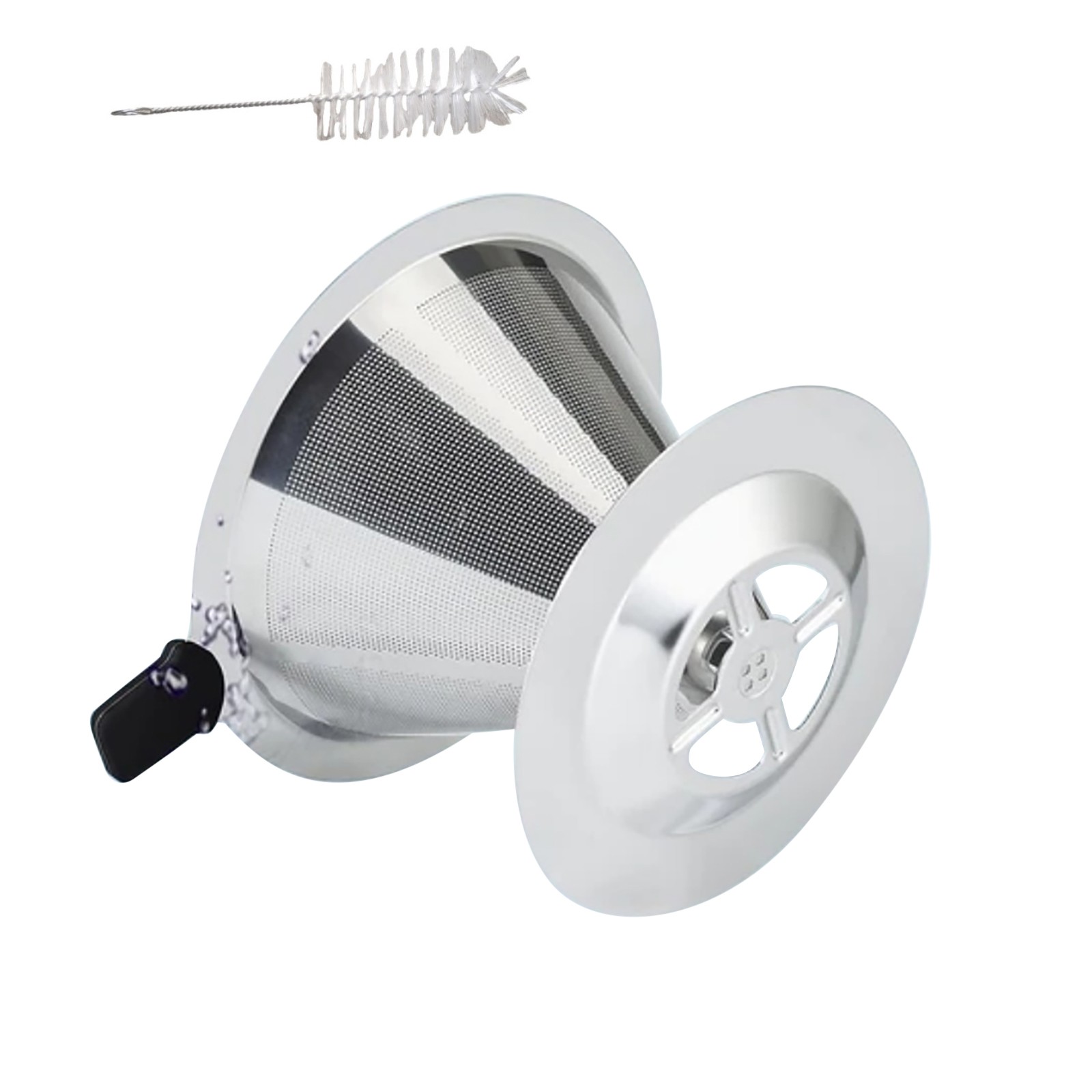 Paperless Pour Over Dripper 304 Stainless Steel High Density Filter Retains Oil