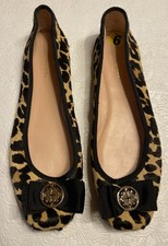 Kate Spade Leopard Ballet Flats Size 9M Fontana Too Calf Hair W/Bow  Logo
