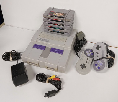 Used Nintendo SNES Console Bundle w/ 5 Games - Tested, Fully Functional! #4