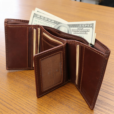 Men's Leather Wallet RFID SAFE Contactless Card Blocking ID Protection
