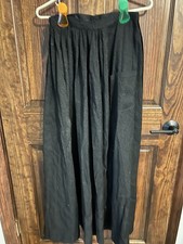 Antique Long Black Women's Skirt Early 1900's One Pocket, Cotton Material.