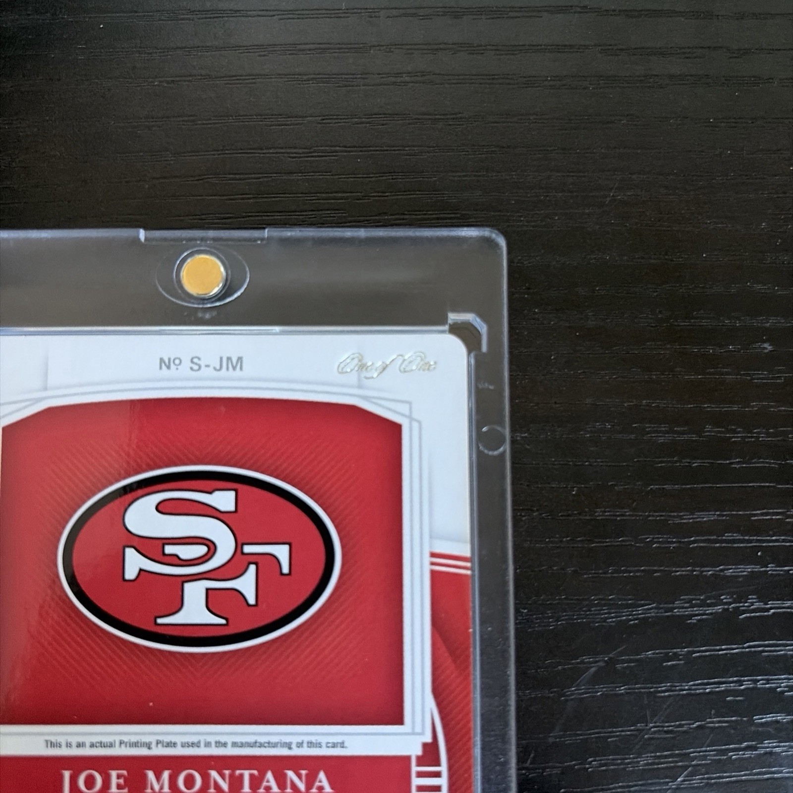 2019 Panini National Treasures Joe Montana Auto Printing Plate Blue 1/1 view 4
