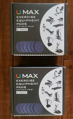 2 BOXES 6pk UMax Exercise Equipment Pads High Density Rubber Anti Vibration Pads