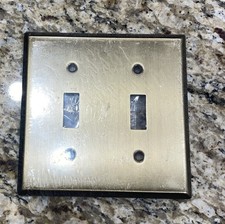 NEW Brass Mulberry 2 Gang Double Toggle Switch Made In USA