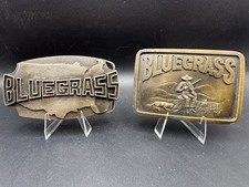 Two Vintage Bluegrass Belt Buckles 1970-80 Solid Brass Made In USA