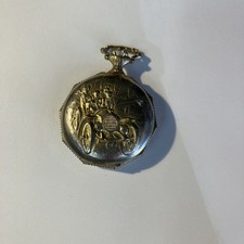 Majestime 17 Jewel Pocket Watch Skeleton Swiss Made Gold Tone Movie Prop Broken