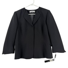 Tahari Arthur S Levine Blazer Womens 10 Black Belted Lined Suit Jacket Career