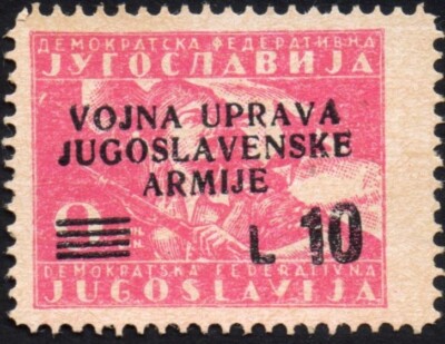 Occupazione Jugoslava LITORALE SLOVENO 1947  - MNH** 10 L. su 9 d. #J#JOS