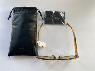 NWT $460 CELINE Square Photochromic Sunglasses in Honey Havana