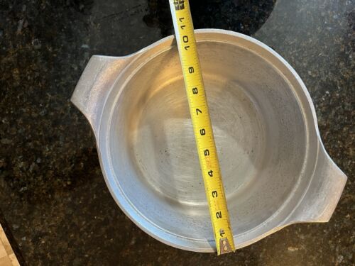 VTG Griswold #98 Dutch Oven Teal-Blue enamel lid aluminum MCM Sits Flat - Picture 7 of 10