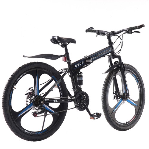 SHIMANO Folding Mountain Bike 26 27.5Inch Wheel 21 Speed Full Suspension Bicycle - Picture 6 of 36