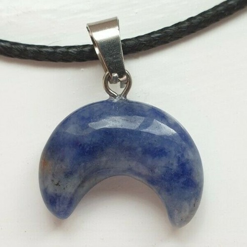Quartz Crystal Necklace Crescent Moon Stone Healing New Age Reiki Chakra Yoga UK - Picture 9 of 18
