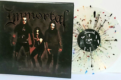IMMORTAL Damned In Black Clear Rainbow Splatter Vinyl LP VG+ Osmose 300 Made