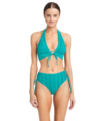 Robin Piccone Sahara High-Waist Bottoms Aqua Teal LG (US 12-14)