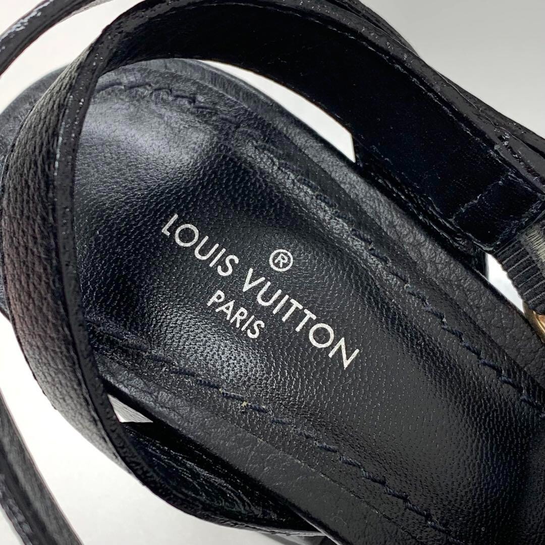 LOUIS VUITTON MA1220 LOCKIT LV circle Logo Sandals 34 Black LOUIS VUITTON MA1220 LOCKIT LV circle Logo Sandals 34 Black