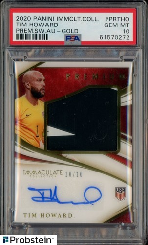 2020 Panini Immaculate Soccer Gold Tim Howard Patch AUTO 10/10 PSA 10