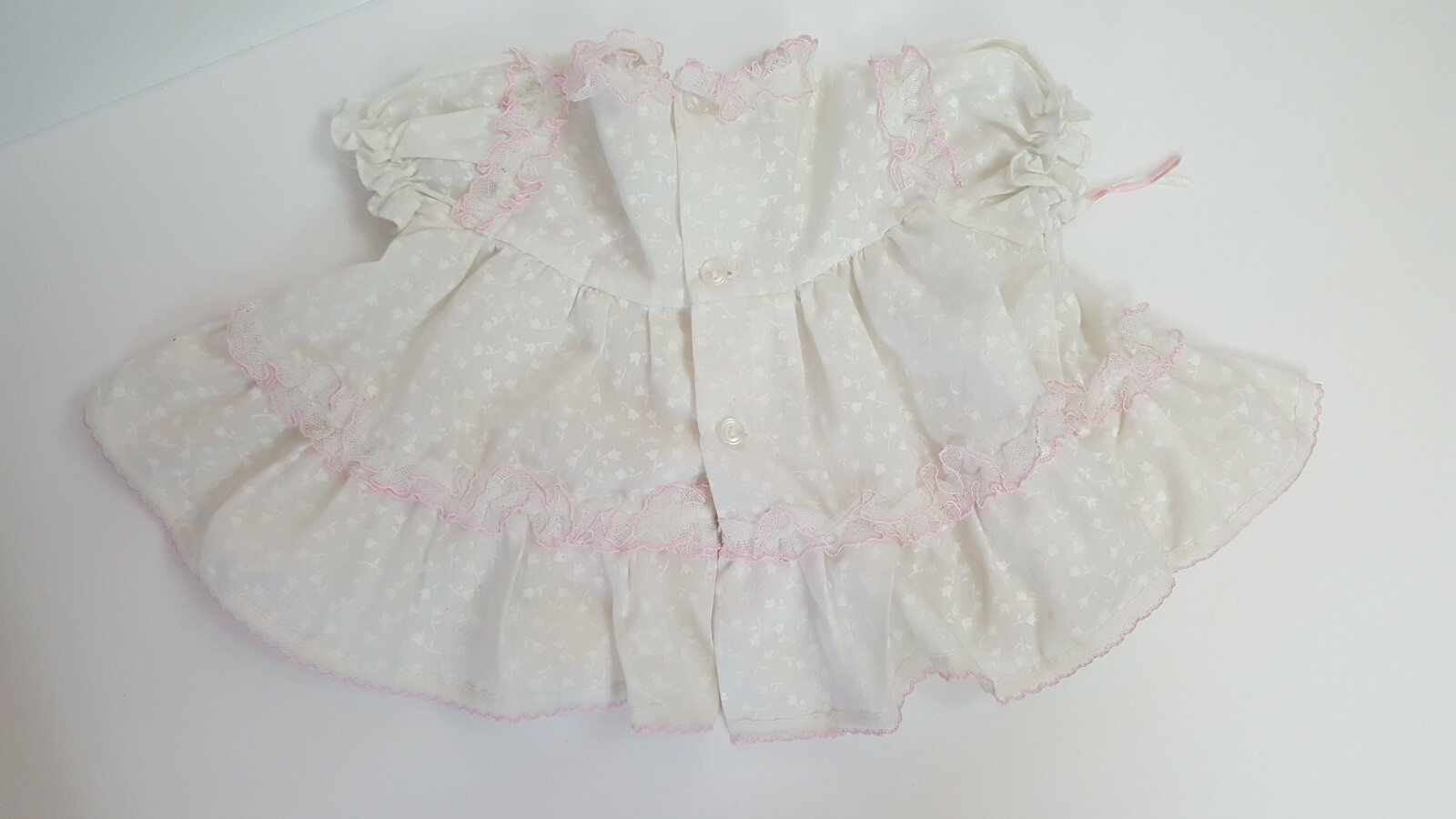 VINTAGE FULL CIRCLE PARTY DRESS PINAFORE LACE RUF… - image 5