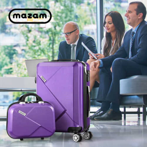 Mazam 2PCS Luggage Suitcase Trolley Set Travel TSA Lock Storage Hard Case Purple - Picture 7 of 11