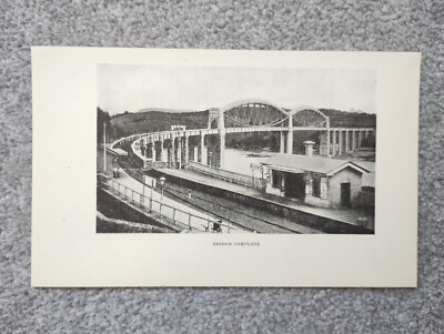 Große Western Eisenbahnbrücke komplett - antiker Druck - 1930